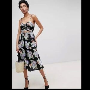 NWt ASOS floral jungle cutout strappy midi dress